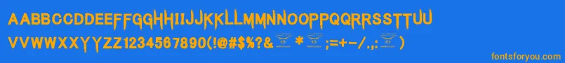 KingsbutcherRegular Font – Orange Fonts on Blue Background