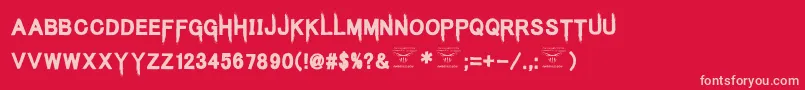 KingsbutcherRegular Font – Pink Fonts on Red Background