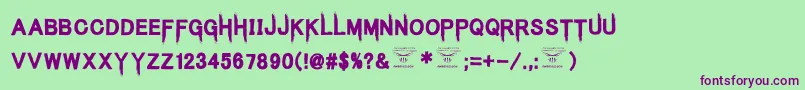 KingsbutcherRegular Font – Purple Fonts on Green Background