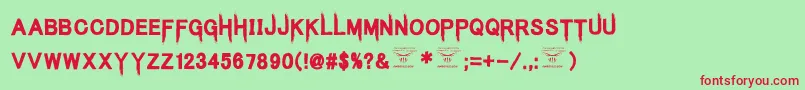 KingsbutcherRegular Font – Red Fonts on Green Background