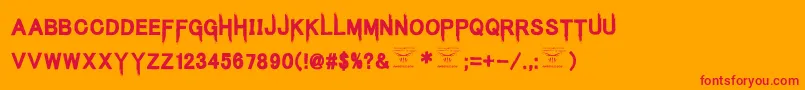 KingsbutcherRegular Font – Red Fonts on Orange Background