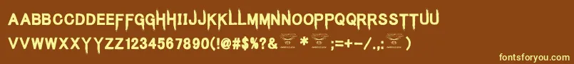 KingsbutcherRegular Font – Yellow Fonts on Brown Background