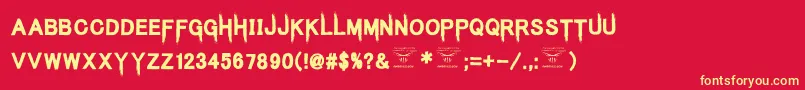 KingsbutcherRegular Font – Yellow Fonts on Red Background