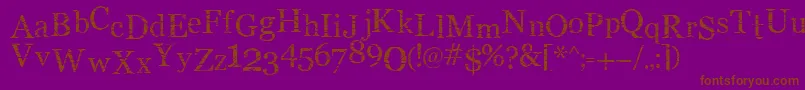 SmMiddlismBold-Schriftart – Braune Schriften auf violettem Hintergrund