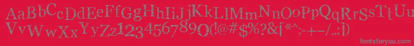 SmMiddlismBold Font – Gray Fonts on Red Background