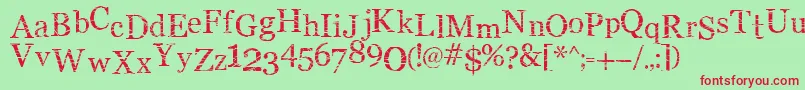 SmMiddlismBold Font – Red Fonts on Green Background