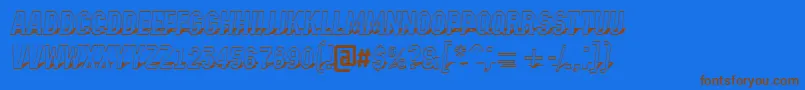 AMachinanova3Dsh Font – Brown Fonts on Blue Background