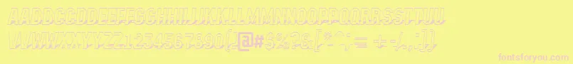 AMachinanova3Dsh Font – Pink Fonts on Yellow Background