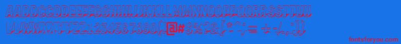 Шрифт AMachinanova3Dsh – красные шрифты на синем фоне