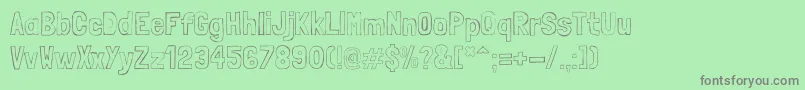 フォントLondrinaSketch – 緑の背景に灰色の文字