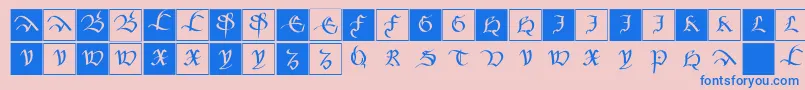 Mkancellerescacaps Font – Blue Fonts on Pink Background