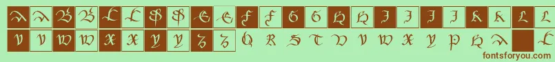 Mkancellerescacaps Font – Brown Fonts on Green Background