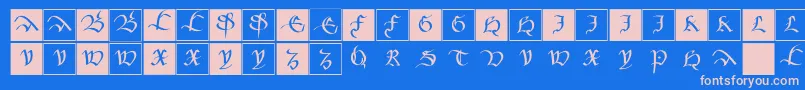 Mkancellerescacaps Font – Pink Fonts on Blue Background