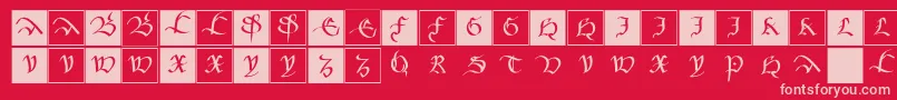 Mkancellerescacaps Font – Pink Fonts on Red Background