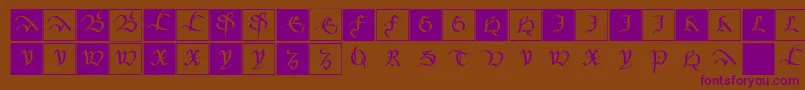 Шрифт Mkancellerescacaps – фиолетовые шрифты на коричневом фоне