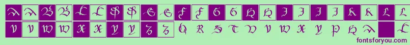 Mkancellerescacaps Font – Purple Fonts on Green Background