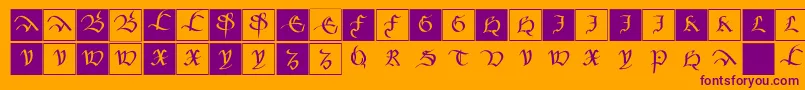 Mkancellerescacaps Font – Purple Fonts on Orange Background