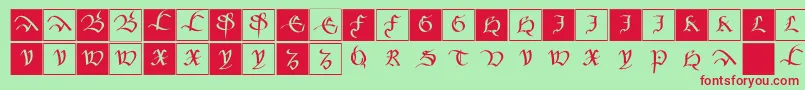 Mkancellerescacaps Font – Red Fonts on Green Background