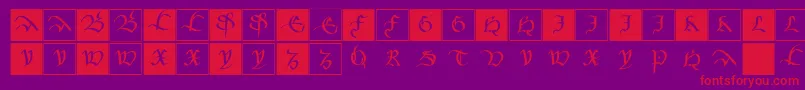 Mkancellerescacaps Font – Red Fonts on Purple Background