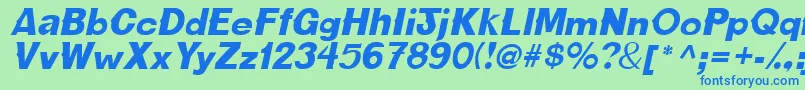 フォントCactussskItalic – 青い文字は緑の背景です。