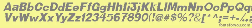 Шрифт CactussskItalic – серые шрифты на жёлтом фоне
