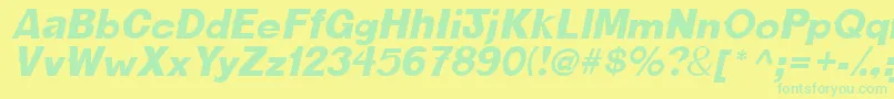 CactussskItalic Font – Green Fonts on Yellow Background