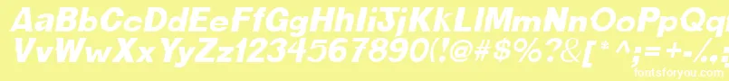 CactussskItalic-fontti – valkoiset fontit keltaisella taustalla