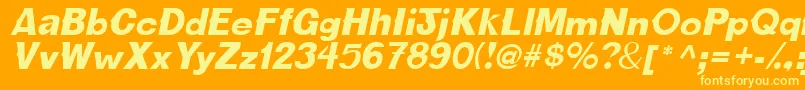 Шрифт CactussskItalic – жёлтые шрифты на оранжевом фоне