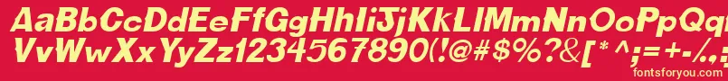 Шрифт CactussskItalic – жёлтые шрифты на красном фоне