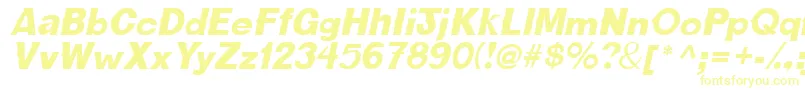 Шрифт CactussskItalic – жёлтые шрифты на белом фоне