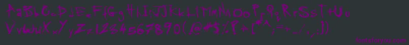 フォントSkratchythespook – 黒い背景に紫のフォント