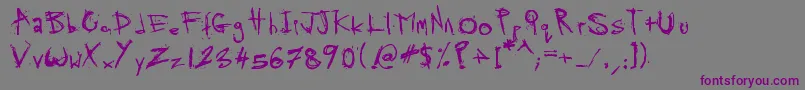 Skratchythespook Font – Purple Fonts on Gray Background