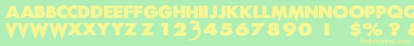 Fonte ScreamReal – fontes amarelas em um fundo verde
