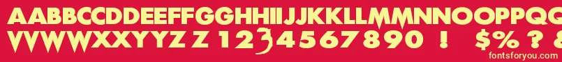 Шрифт ScreamReal – жёлтые шрифты на красном фоне