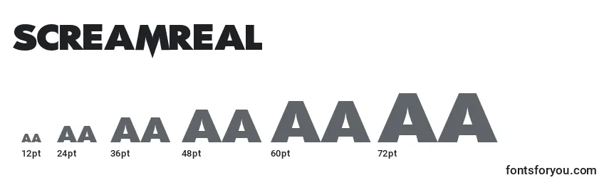 ScreamReal (44385) Font Sizes