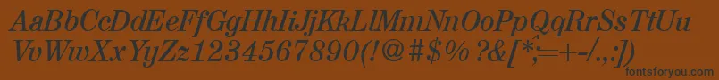 A850RomanItalic Font – Black Fonts on Brown Background