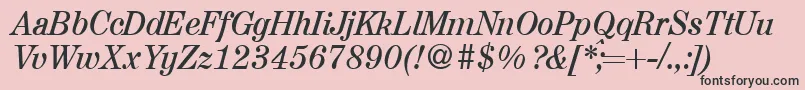 A850RomanItalic Font – Black Fonts on Pink Background