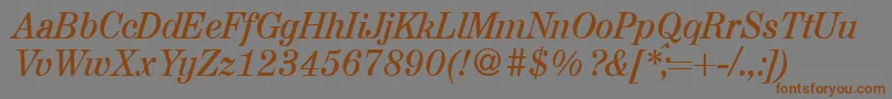 A850RomanItalic Font – Brown Fonts on Gray Background