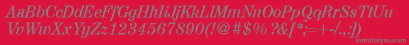 A850RomanItalic Font – Gray Fonts on Red Background