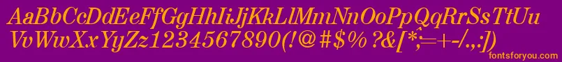 A850RomanItalic Font – Orange Fonts on Purple Background