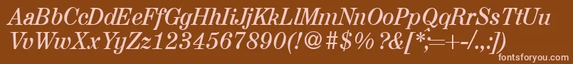 フォントA850RomanItalic – 茶色の背景にピンクのフォント