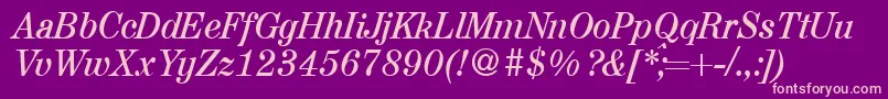 A850RomanItalic Font – Pink Fonts on Purple Background