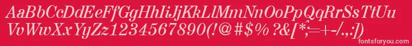 A850RomanItalic Font – Pink Fonts on Red Background