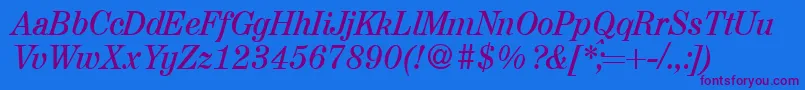 A850RomanItalic Font – Purple Fonts on Blue Background