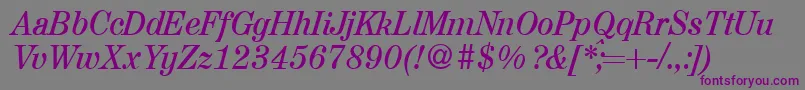 A850RomanItalic Font – Purple Fonts on Gray Background