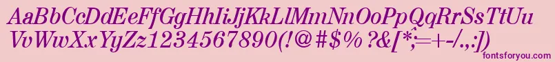 A850RomanItalic Font – Purple Fonts on Pink Background