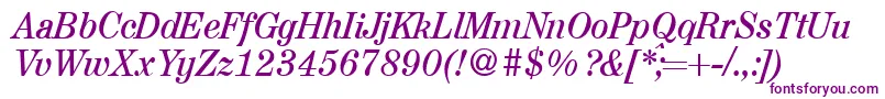 A850RomanItalic Font – Purple Fonts on White Background