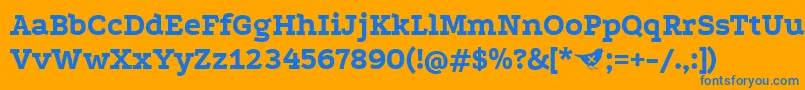 PodkovaBold Font – Blue Fonts on Orange Background