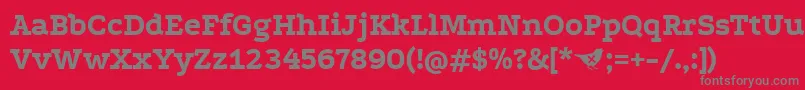 PodkovaBold Font – Gray Fonts on Red Background