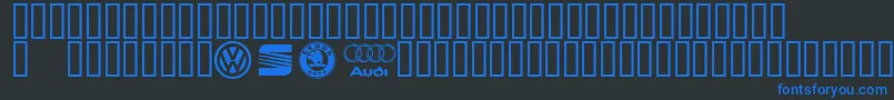 Konzernlogos Font – Blue Fonts on Black Background
